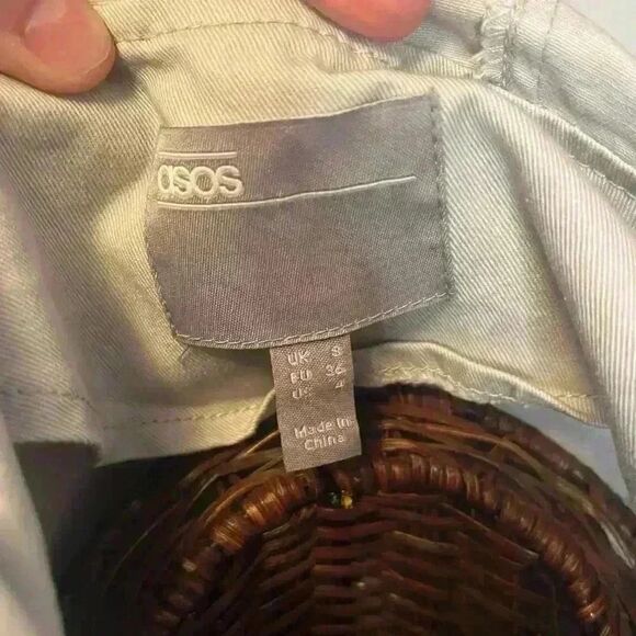 ASOS gray/tan hooded maternity cinch waist lightweight summer coat cotton sz 4 - Picture 6 of 6